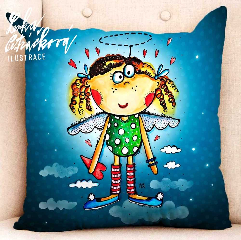 andelka zlobivka na modrem